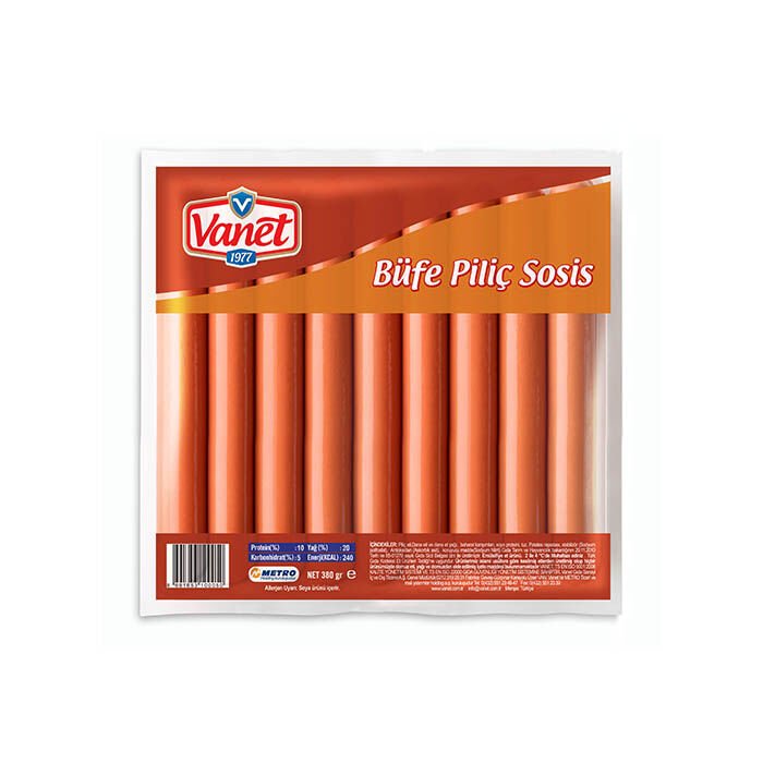 VANET BÜFE PİLİÇ SOSİS 380 GR 9 LU